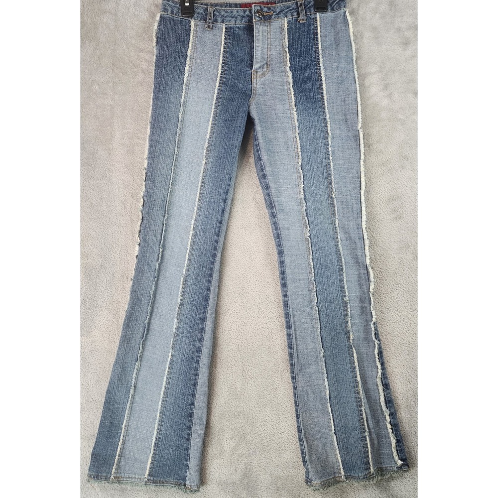 Zana-Di Jeans Womens Juniors Size 5 Blue Denim‎ Flare Blue Frayed Vintage Y2K